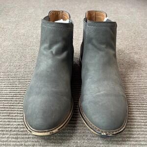 Madden M-GREGRY Mens Grey Chelsea Boots Size 10 Matte Ankle Boot Red Pull Tab